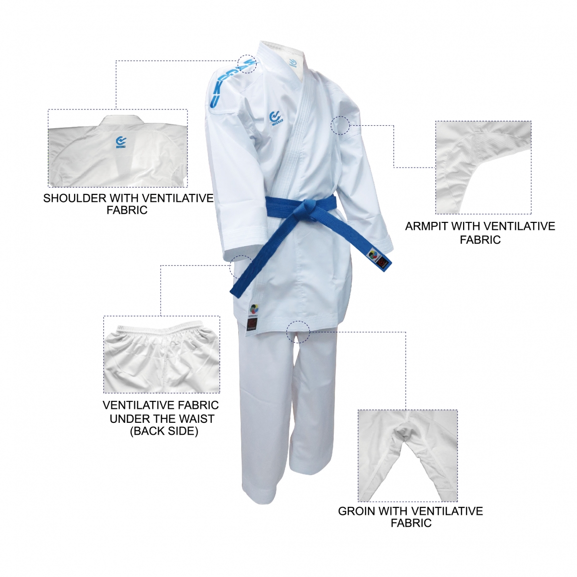 Kimono di Karate WACOKU Kumite K1 Diamond Line - approvato dalla WKF