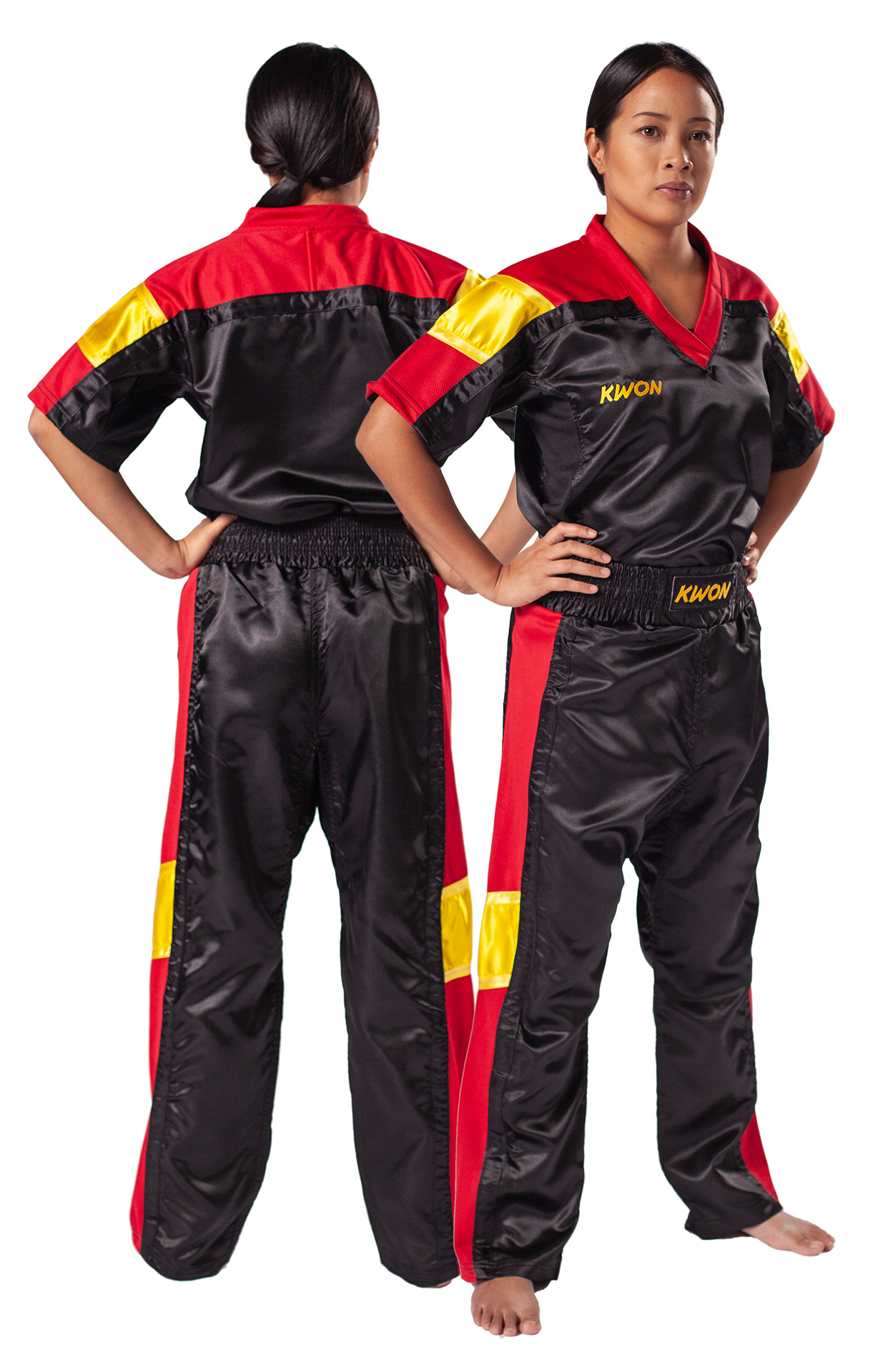 Uniforme Kickboxing Nation nero/rosso/oro