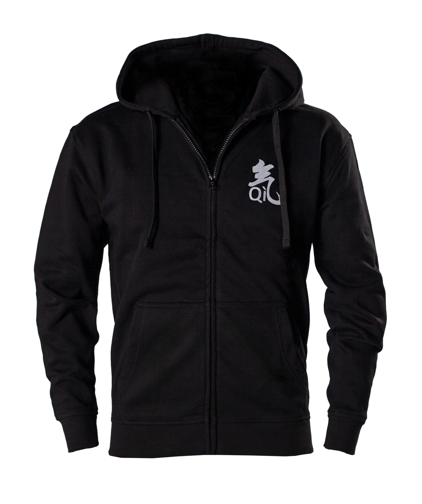 Qi Felpa con cappuccio e zip nera / cerniera
